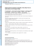 Cover page: Health and Environmental Co-Benefits of City Urban Form in Latin America: An Ecological Study.