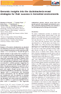 Cover page: Genomic insights into the Acidobacteria reveal strategies for their success in terrestrial environments