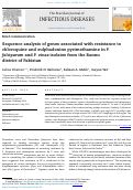 Cover page: Sequence analysis of genes associated with resistance to chloroquine and sulphadoxine pyrimethamine in P. falciparum and P. vivax isolates from the Bannu district of Pakistan