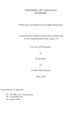 Cover page: Prediction and Estimation in High Dimensions