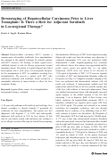 Cover page: Downstaging of Hepatocellular Carcinoma Prior to Liver Transplant: Is There a Role for Adjuvant Sorafenib in Locoregional Therapy?