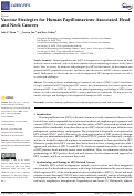 Cover page: Vaccine Strategies for Human Papillomavirus-Associated Head and Neck Cancers