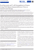 Cover page: Food Insecurity and T-cell Dysregulation in Women Living With Human Immunodeficiency Virus on Antiretroviral Therapy