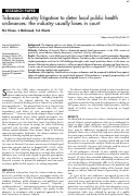 Cover page: Tobacco industry litigation to deter local public health ordinances: the industry usually loses in court