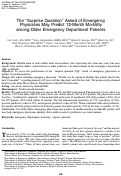 Cover page: The “Surprise Question” Asked of Emergency Physicians May Predict 12-Month Mortality among Older Emergency Department Patients