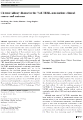 Cover page: Chronic kidney disease in the VACTERL association: clinical course and outcome