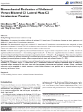 Cover page: Biomechanical Evaluation of Unilateral Versus Bilateral C1 Lateral Mass-C2 Intralaminar Fixation