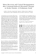 Cover page: Motor Recovery and Cortical Reorganization after Constraint-Induced Movement Therapy in Stroke Patients: A Preliminary Study