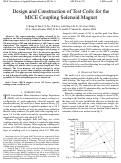 Cover page: Design and Construction of Test Coils for the MICE Coupling Solenoid Magnet