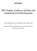 Cover page: PET imaging of glucose and fatty acid metabolism for NAFLD patients