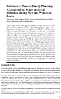 Cover page: Pathways to Modern Family Planning: A Longitudinal Study on Social Influence among Men and Women in Benin.