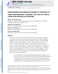 Cover page: Transitioning From Medicaid Disability Coverage to Long-Term Medicare Coverage: The Case of People Living With HIV/AIDS in California.