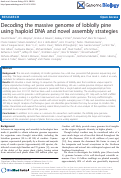 Cover page: Decoding the massive genome of loblolly pine using haploid DNA and novel assembly strategies.