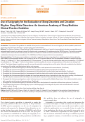 Cover page: Use of Actigraphy for the Evaluation of Sleep Disorders and Circadian Rhythm Sleep-Wake Disorders: An American Academy of Sleep Medicine Clinical Practice Guideline.