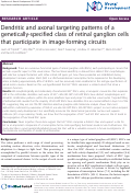 Cover page: Dendritic and axonal targeting patterns of a genetically-specified class of retinal ganglion cells that participate in image-forming circuits