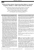 Cover page: Regional White Matter Hyperintensities Relate to Specific Cognitive Abilities in Older Adults Without Dementia.