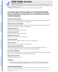 Cover page: Community-Partnered Development of a Digital Mental Health Resource Website to Support Diverse Communities During the COVID-19 Pandemic.