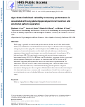 Cover page: Age-related individual variability in memory performance is associated with amygdala-hippocampal circuit function and emotional pattern separation