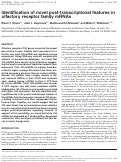 Cover page: Identification of novel post-transcriptional features in olfactory receptor family mRNAs