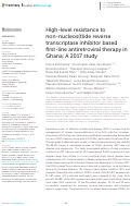 Cover page: High-level resistance to non-nucleos(t)ide reverse transcriptase inhibitor based first-line antiretroviral therapy in Ghana; A 2017 study.