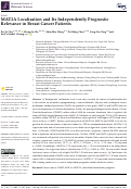 Cover page: MAT2A Localization and Its Independently Prognostic Relevance in Breast Cancer Patients.