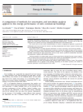 Cover page: A comparison of methods for uncertainty and sensitivity analysis applied to the energy performance of new commercial buildings