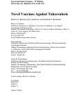 Cover page: Novel vaccines against tuberculosis