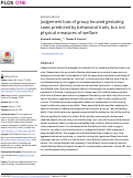 Cover page: Judgement bias of group housed gestating sows predicted by behavioral traits, but not physical measures of welfare