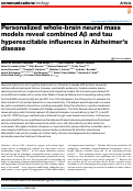 Cover page: Personalized whole-brain neural mass models reveal combined Aβ and tau hyperexcitable influences in Alzheimer’s disease