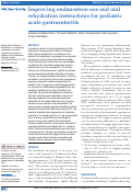 Cover page: Improving ondansetron use and oral rehydration instructions for pediatric acute gastroenteritis.