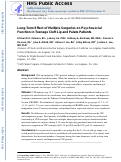 Cover page: Long-Term Effect of Multiple Operations on Psychosocial Function in Teenage Cleft Lip and Palate Patients.