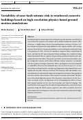 Cover page: Variability of near‐fault seismic risk to reinforced concrete buildings based on high‐resolution physics‐based ground motion simulations