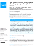 Cover page: Trait differences among discrete morphs of a color polymorphic lizard, Podarcis erhardii