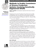 Cover page: Methods to Enable Coexisence of Diverse Production Systems Involving Genetically Engineered Alfalfa