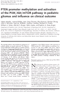 Cover page: PTEN promoter methylation and activation of the PI3K/Akt/mTOR pathway in pediatric gliomas and influence on clinical outcome