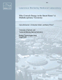 Cover page: Who Controls Energy in the Smart Home? A Multidisciplinary Taxonomy