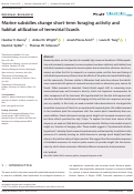 Cover page: Marine subsidies change short-term foraging activity and habitat utilization of terrestrial lizards.