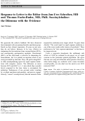 Cover page: Response to Letter to the Editor from Jan-Uwe Schreiber, MD and Thomas Fuchs-Buder, MD, PhD; Succinylcholine: the Dilemma with the Evidence