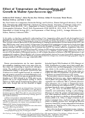 Cover page: Effect of Temperature on Photosynthesis and Growth in Marine Synechococcus spp.