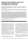 Cover page: Hepatic GATA4 regulates cholesterol and triglyceride homeostasis in collaboration with LXRs