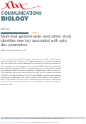 Cover page: Multi-trait genome-wide association study identifies new loci associated with optic disc parameters