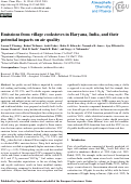 Cover page: Emissions from village cookstoves in Haryana, India, and their potential impacts on air quality