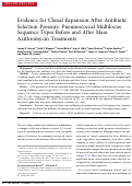 Cover page: Evidence for Clonal Expansion After Antibiotic Selection Pressure: Pneumococcal Multilocus Sequence Types Before and After Mass Azithromycin Treatments