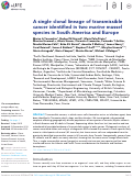 Cover page: A single clonal lineage of transmissible cancer identified in two marine mussel species in South America and Europe