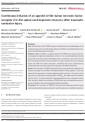 Cover page: Continuous infusion of an agonist of the tumor necrosis factor receptor 2 in the spinal cord improves recovery after traumatic contusive injury