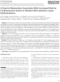 Cover page: A Panel of Biomarkers Associates With Increased Risk for Cardiovascular Events in Women With Systemic Lupus Erythematosus