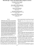 Cover page: What did I sign? A study of the impenetrability of legalese in contracts