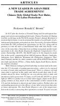Cover page: A New Leader in Asian Free Trade Agreements? Chinese Style Global Trade: New Rules, No Labor Protections
