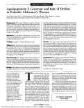 Cover page: Apolipoprotein E Genotype and Rate of Decline in Probable Alzheimer's Disease