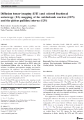 Cover page: Diffusion tensor imaging (DTI) and colored fractional anisotropy (FA) mapping of the subthalamic nucleus (STN) and the globus pallidus interna (GPi)